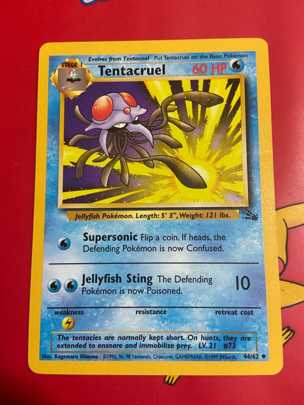 Tentacruel Uncommon Unlimited Fossil Pokemon Trading Card 44/62